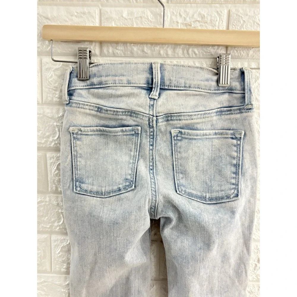 OLD NAVY GIRLS JEANS SIZE 10 BALLERINA JEGGINGS LIGHT WASH DENIM RAW‎ HEM
